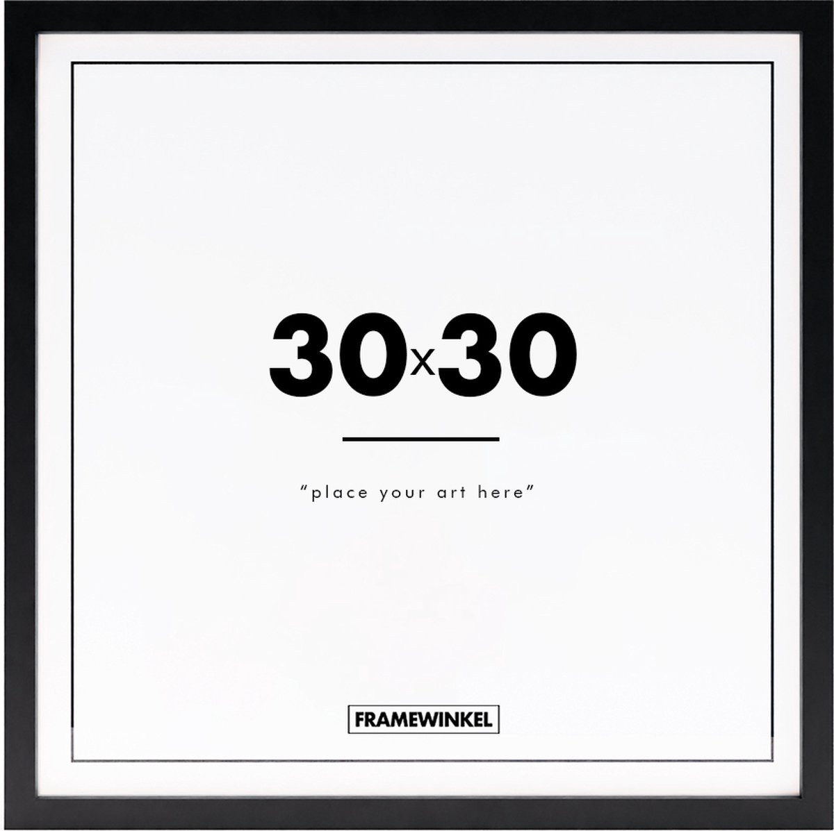 Framewinkel Premium Houten Fotolijst Zwart - Fotomaat 30x30 cm