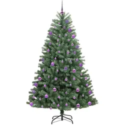 vidaXL, Weihnachtsbaum, Lian (mit LEDs und lilafarbenen Bällen) (180 cm)