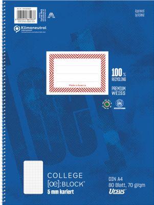 Ursus® Ö-Collegeblock, DIN A4, 80 Bl. 5mm kariert