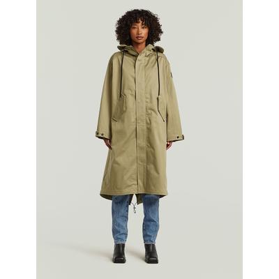 Parka G-STAR "Rovic Loose Parka", Damen, Gr. S, grün (ensis grün), Obermaterial: 97% Baumwolle, 3% Elasthan, Jacken Parka