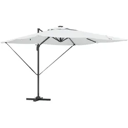 vidaXL Roma Sonnenschirm mit Solar-LEDs - Sand - 286 x 285 x 270 cm - Aluminium