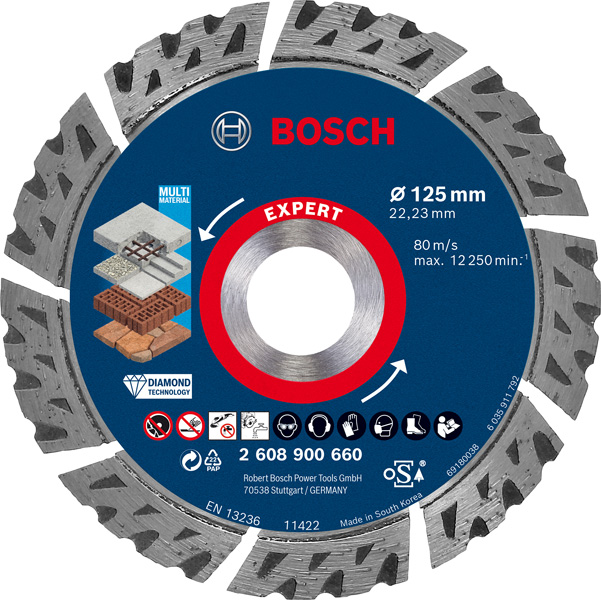 Bosch EXPERT MultiMaterial Diamanttrennscheiben, 125 x 22,23 x 2,2 x 12 mm 2608900660