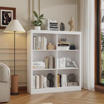 Garvee 6 Cube Storage Organizer, 53in Tall Bookcase with Anti-Tip Design, Sturdy Bookshelf