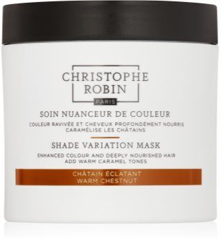Christophe Robin Shade Variation Mask máscara cremosa nutritiva para cabelo tom Warm Chesnut 250 ml. Shade Variation Mask
