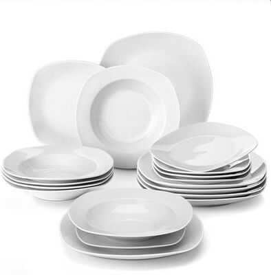 MALACASA Elisa Basic Porcelain Dinnerware Set (Service for 6)