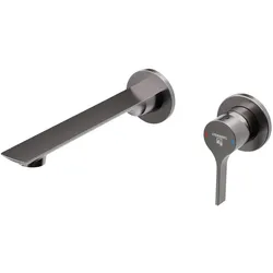 Steinberg Serie 290 Waschtisch-Wand-Einhebelmischer, Fertigmontageset, Ausladung 207mm, 29018143BGM, Farbe: Brushed Gun Metal