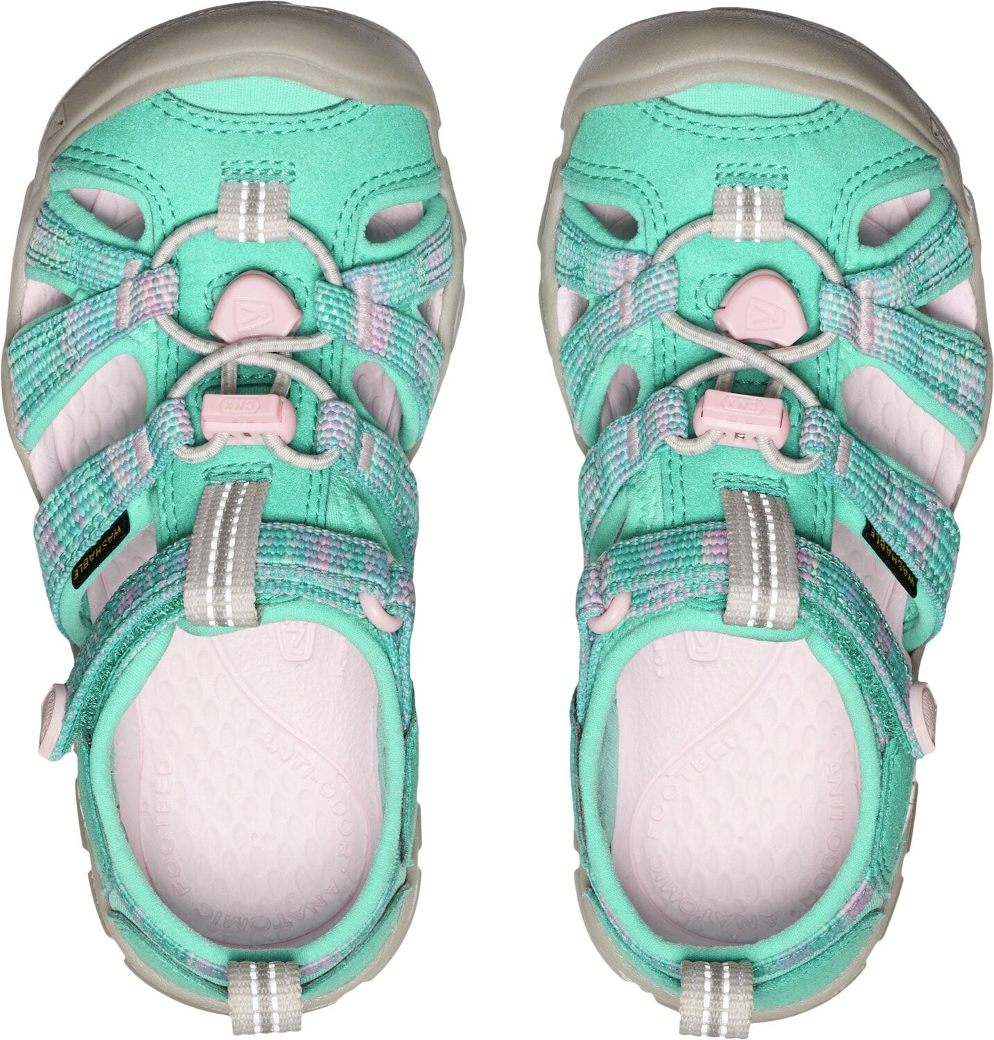 Sandale KEEN "SEACAMP II CNX", Mädchen, Gr. 30, rosa (bright aqua, pink, a, boo), Synthetik, Schuhe Sandale bright aqua, pink, a, boo 30