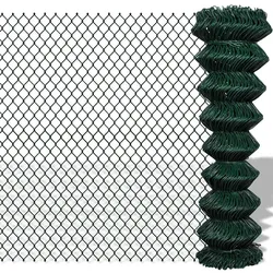 vidaXL Maschendrahtzaun Stahl 1,5x25 m Grün