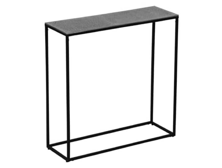 Konsolentisch ANNI aus Metall in Schwarz und Silber, Breite 80cm
