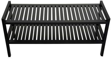 Eccostyle 2 Tier Slatted Stackable Solid Bamboo Shoe Rack - 2-Tier