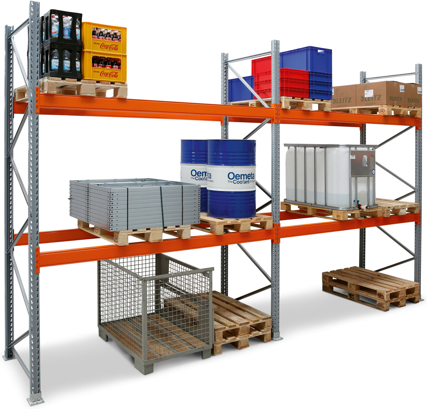 Regalwerk ARTUS-Palettenregal Anbaufeld 2000-2 HxBxT 2500x2785x1100 mm mit 2 x Ebenen (B4-72114-1100)