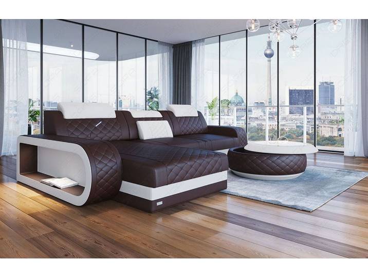 Ecksofa Berlin L-Form in Leder