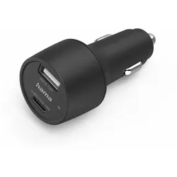 HAMA Kfz-Ladegerät, USB-C (PD/QC) + USB-A, 30 Watt im Display