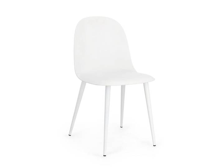 Set 4 chaises acier blanc