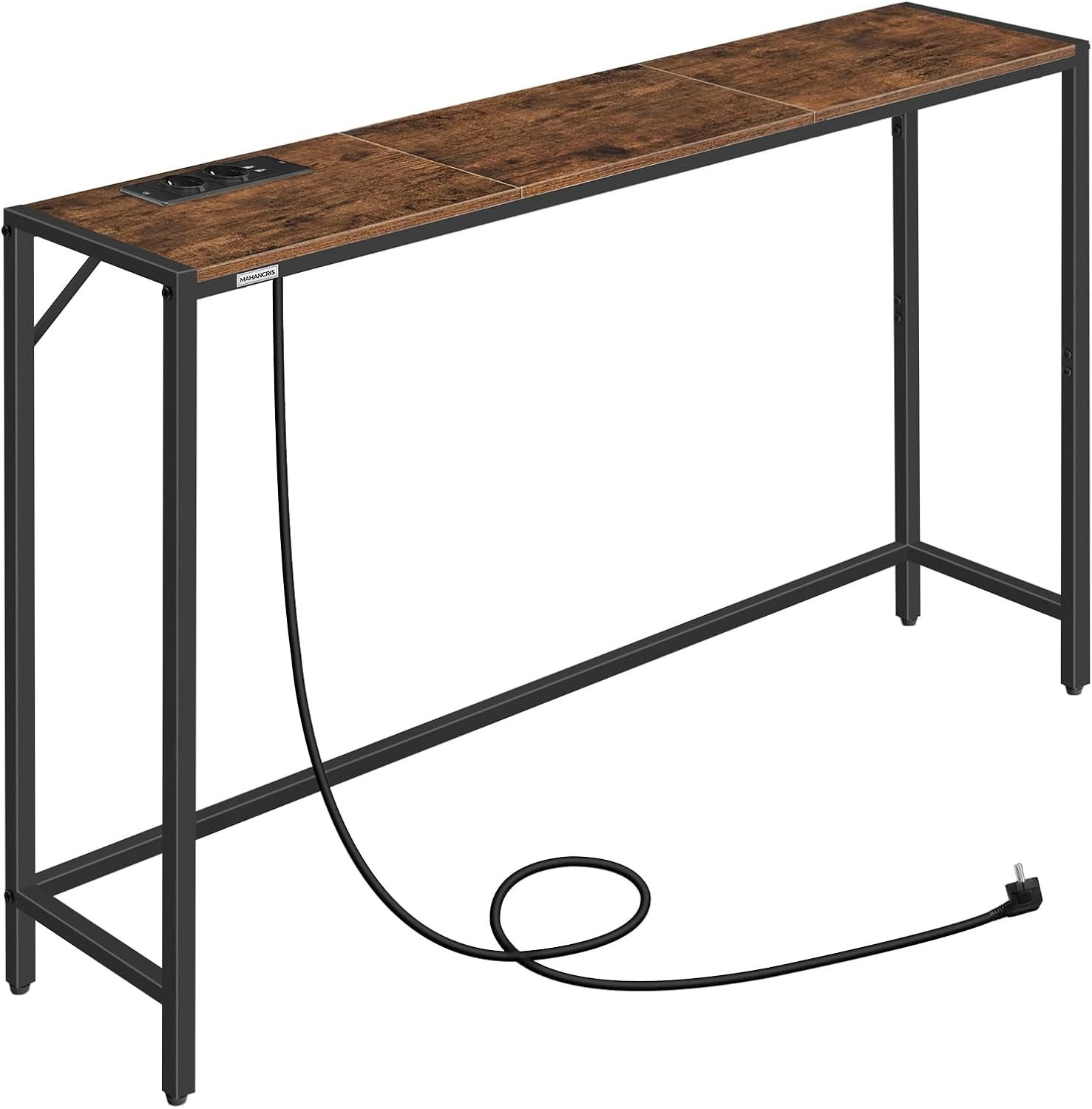 SnelShoppen Smalle Console Tafel Modern Design Bruin en Zwart