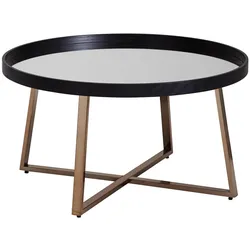 WOHNLING WL6.002 Design Couchtisch Gold mit Glasplatte 78 cm x 42,5 cm x 78 cm