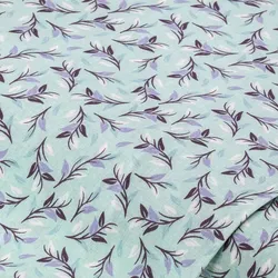 Baumwollstoff Blätterzweig "Mona", mint-color