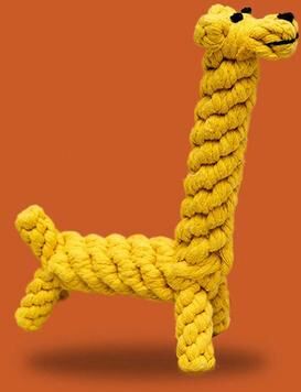 Friendly Fresh Finds Durable Cotton Rope Dog Toy Hand Woven Knot Grinding Teeth Resistant For Small And Medium Sized Dogs giraffe