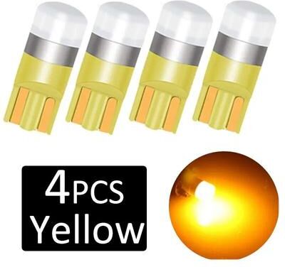 Inspired Living 4 Pack T10 W5W 3030 SMD 6000K White LED Interior Dome Bulbs yellow 4pcs