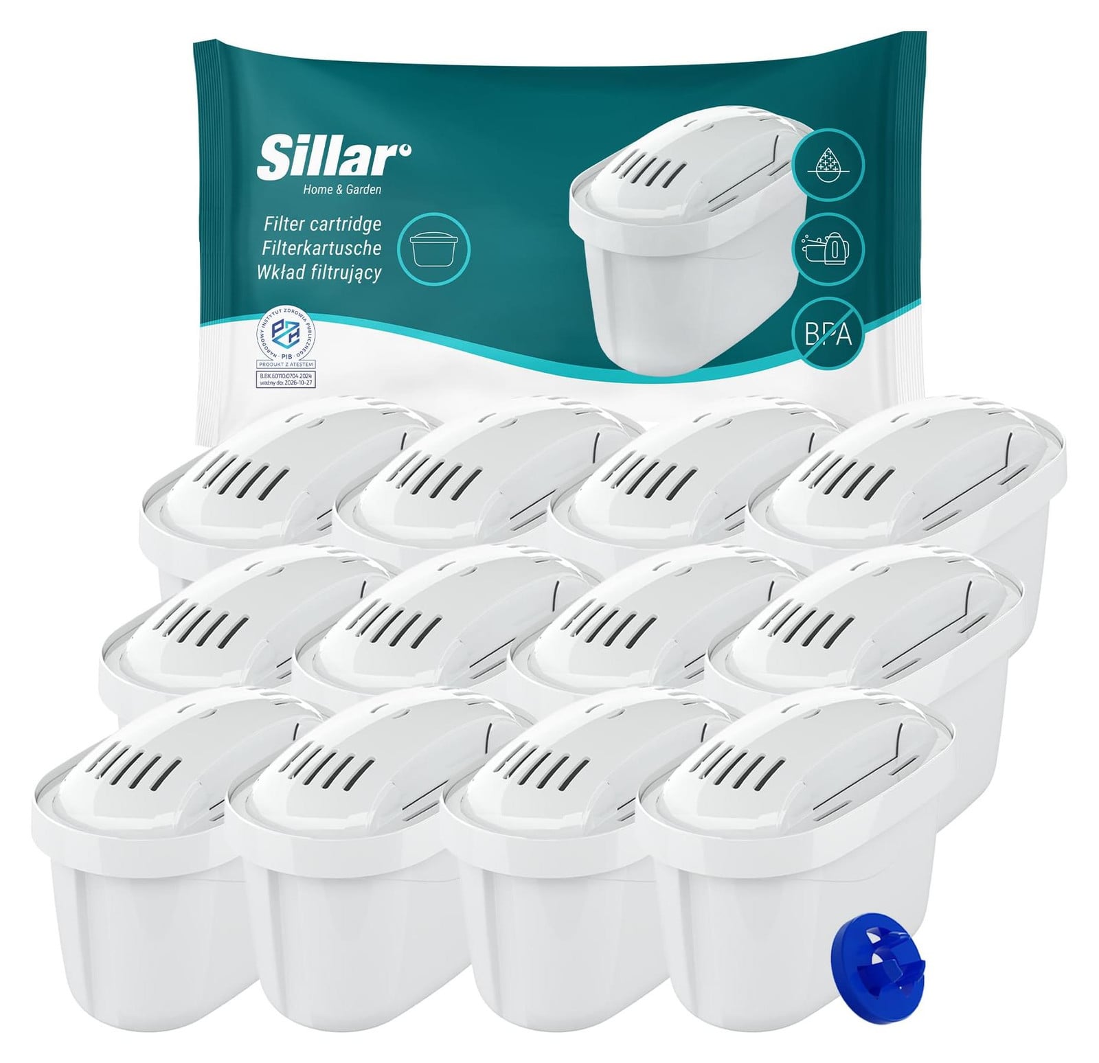 Dripio Waterfilterpatronen, 12 stuks, geschikt voor Brita Maxtra