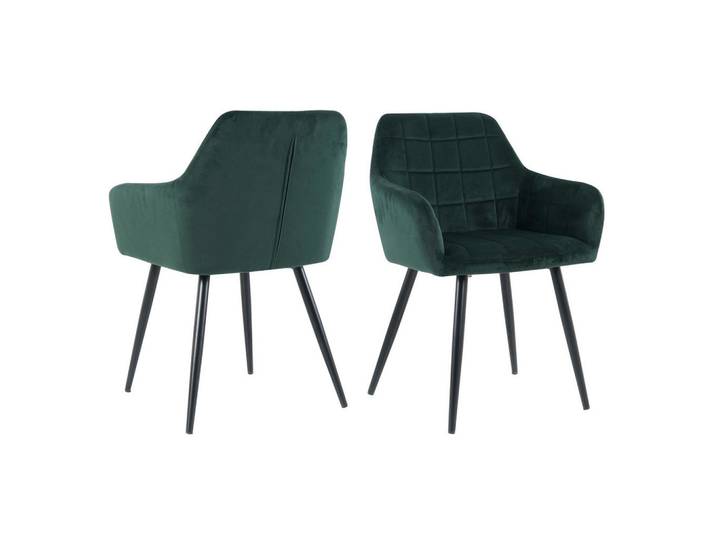 Livetastic Armlehnstuhl-Set, Grün, Karo, konisch, 59x83x62 cm, Esszimmer, Stühle, Esszimmerstühle, Esszimmerstühle-Set