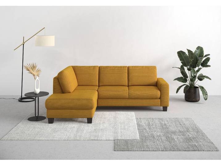 Ecksofa, 236x170 cm, Polyester, Gelb, Ottomane Links, Klassisch, Home Affaire