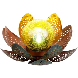 LED Garten Solar Lampe Tisch Leuchte Lotus Blume Deko Beleuchtung Balkon Hof Leuchte grün GOLD