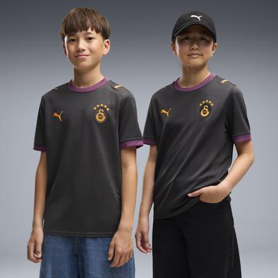 Fußballtrikot PUMA "GSK AWAY JERSEY REPLICA JR", Jungen, Gr. 128, schwarz (flat schwarz gray, plum wine), Web, Obermaterial: 100% Polyester, unifarben, regular fit normal, Rundhals, Trikots Fußballtrikot