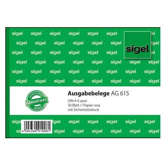 Sigel Ausgabebeleg Formular Papierformat: DIN A6 quer selbstdurchschreibend: Nein (AG615)