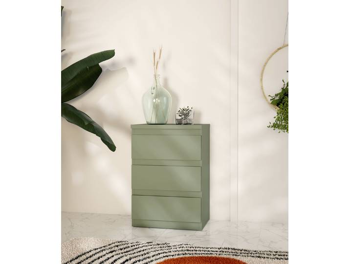 Kommode FORTE Edmore , grün (salbei), B:41,8cm H:61,5cm T:32,2cm, Holzwerkstoff, Sideboards, Kommode, Kommode, Boxspringbett, Stauraum
