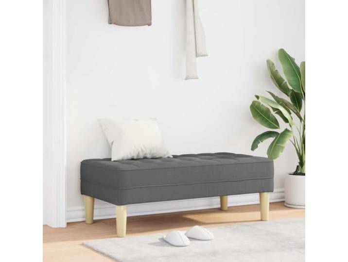 VIHHQGC Sitzbank mit Kissen Dunkelgrau 113x57x39 cm Stoff Sperrholz, konische Beine, Polyesterkissen, Mid-Century-Stil, einfache Montage