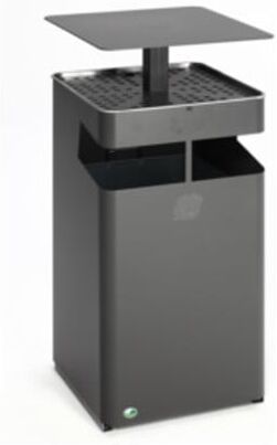 VAR Cendrier/Poubelle avec toit L 45 gris fer 72 l (21276)