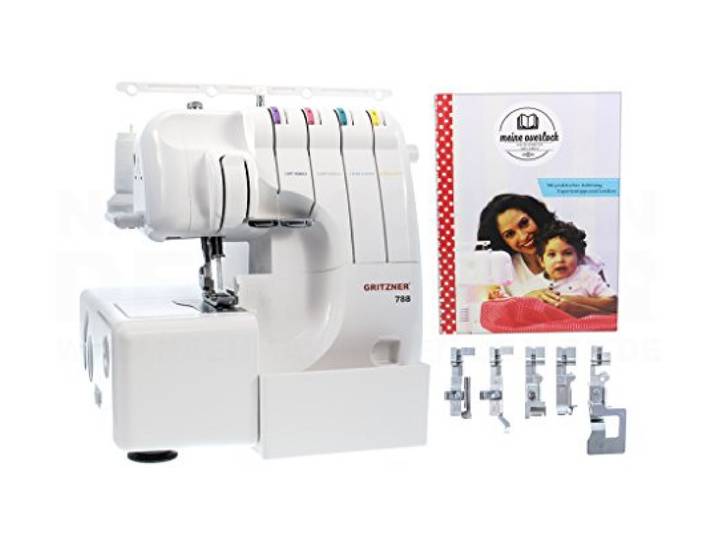 Gritzner 788 Overlock + E-Book Meine Overlock + 5 Sondernähfüße + Abfallbehälter