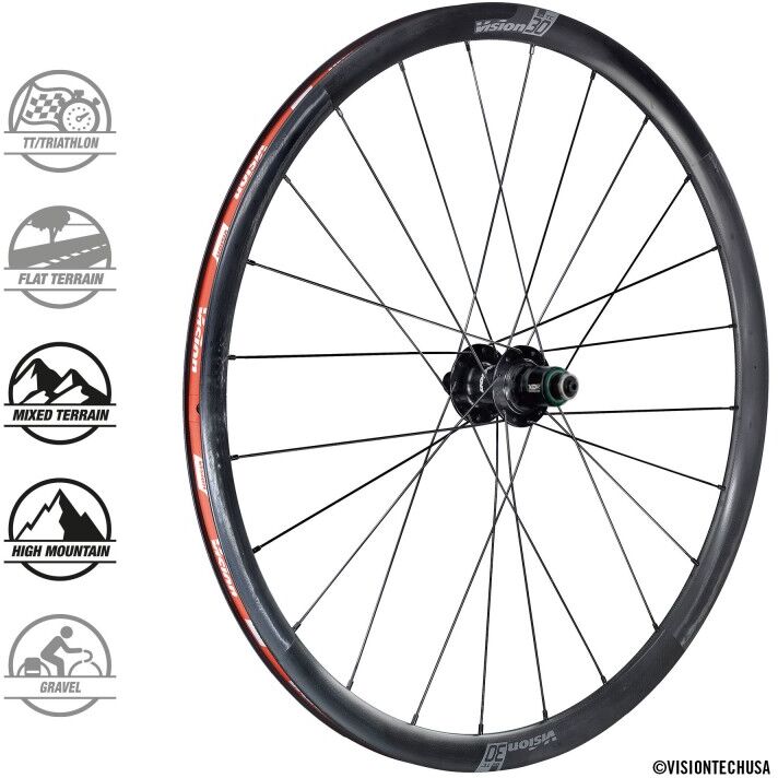 VISION Coppia ruote in carbonio  TC30 DB CL disc