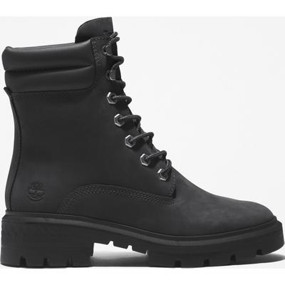 Winterstiefel TIMBERLAND "CORTINA VALLEY MID LACE UP WATERPROOF BOOT", Damen, Gr. 37, schwarz, Leder, Schuhe Winterstiefel, Winterschuhe, Winterboots, Schnürboots, Schnürstiefel, wasserdicht