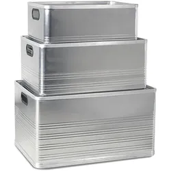 BRB Aluminium-Kästen-Set "C" 1x 50, 79 und 118 Liter