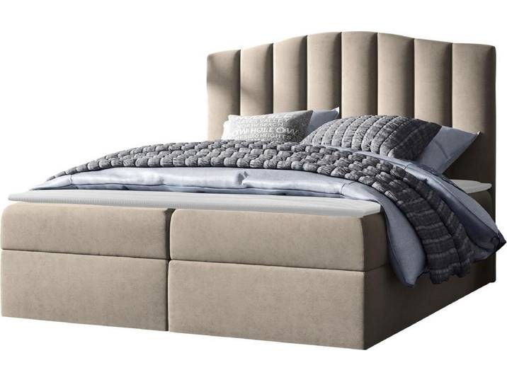 MIRJAN24 Boxspringbett Lindos, Ehebett mit zwei Bettkästen, Doppelbett, Stilvoll Schlafzimmer (Casablanca 2303, Größe: 140x200 cm)