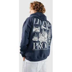 Dravus Living Proof Hoodie vintage blue dusk Gr. L