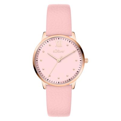 Quarzuhr S.OLIVER "Soft Elegance", rosa, Armbanduhren, Damen, Quarzuhr, Armbanduhr, Damenuhr, analog