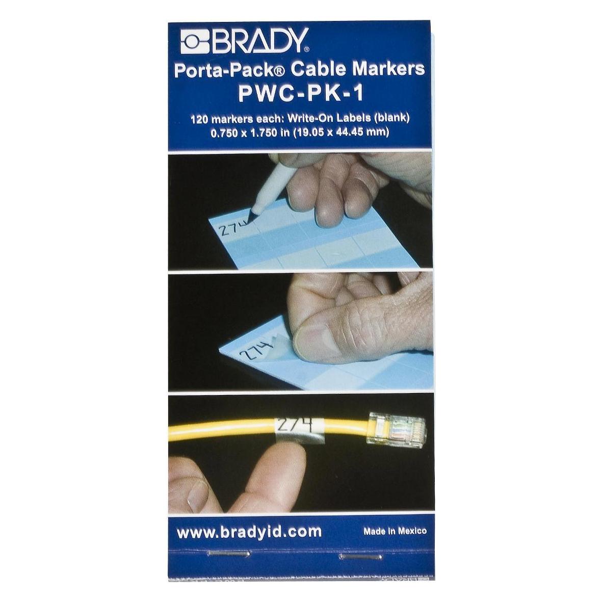 Brady Porta-Pack Hefte mit selbstlaminierenden Blanko-Kabelkennzeichnungsetiketten (PWC-PK-1)