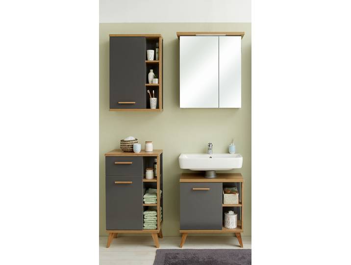 Salle de bain A - 4 élém. 111 x 200 x 33cm Gris