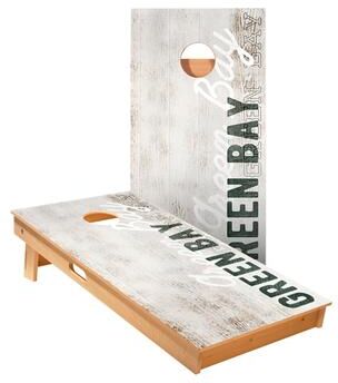 Skip's Garage Green Bay Vintage Gameday Cornhole Boards