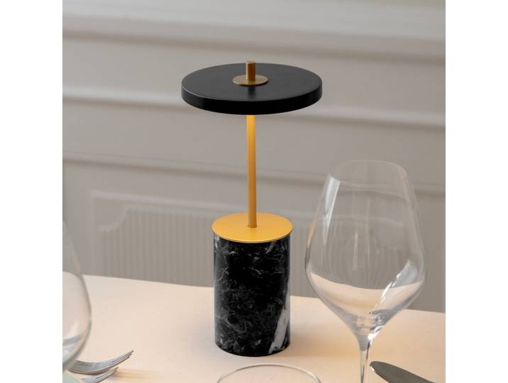 Asteria Move Portable Lampe de Table Mini Black Marble - UMAGE Asteria Move Mini - Terrasse - Design - Pierre - Avec abat-jour