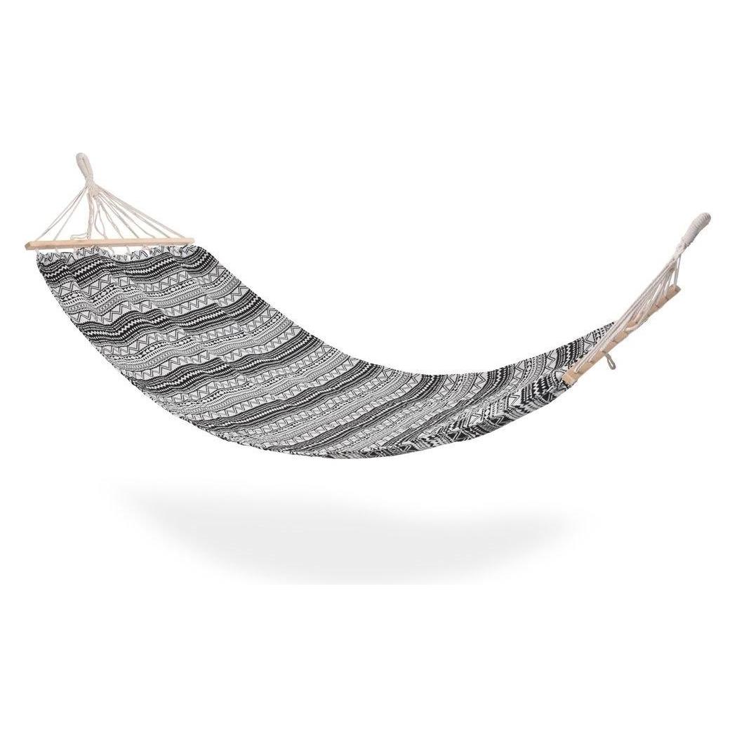 Ambiance Technology Ambiance Hamak jednoosobowy biało-czarny 200x80 cm (47975578)
