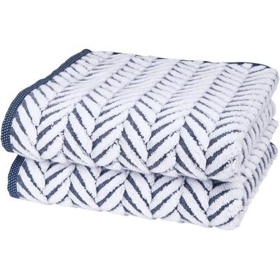 Handtücher ROSS "Sensual 9002", blau (nachtblau, weiß), B:50cm L:100cm, Frottier, Obermaterial: 100% Baumwolle, Handtücher, im Zopfmusterstil