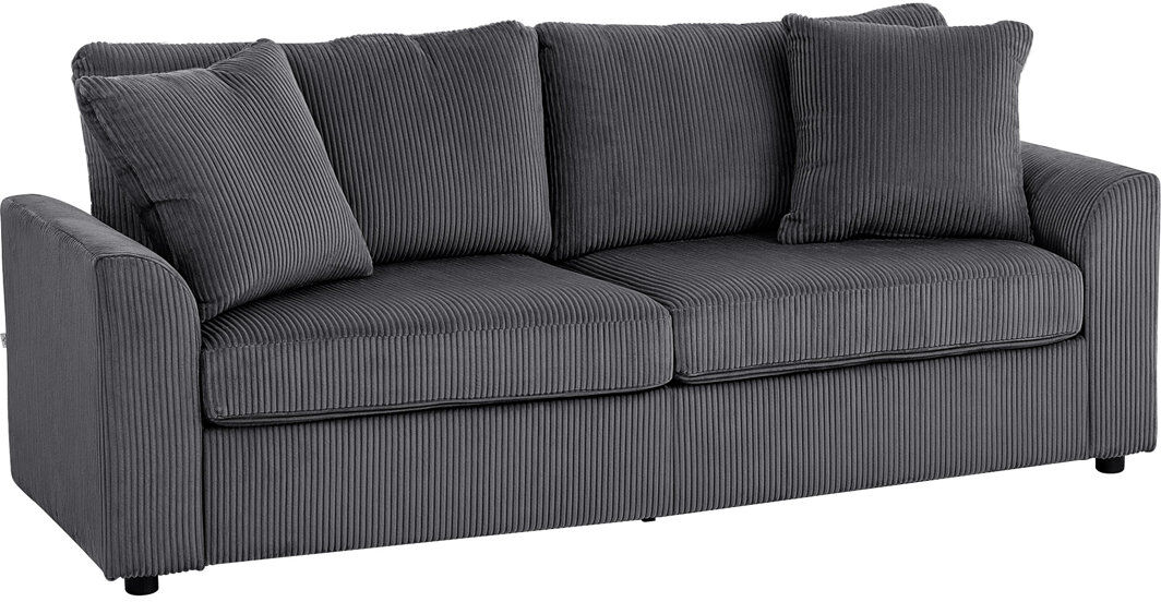 Fairmont Park HOMCOM Sofa with Spring Cushion Wide Deep Seat Grey 212cm W - 3 Seater