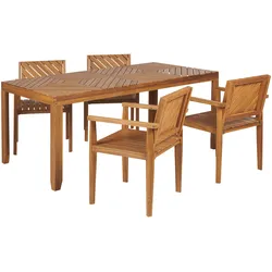 GARTENMÖBEL SET 4-Sitzer Akazienholz hellbraun Baratti