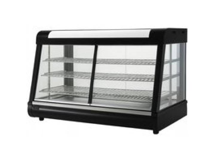 Vitrine chauffante professionnelle - 3 niveaux 1800W - Température réglable 25–85°C - 900×480×640 mm - Noir