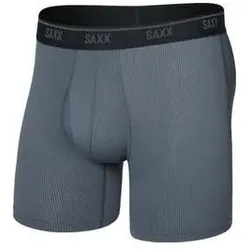 SAXX, Herren, Funktionsunterhose, Quest Quick-Dry Mesh Boxer Brief Fly (XL), Schwarz, Blau