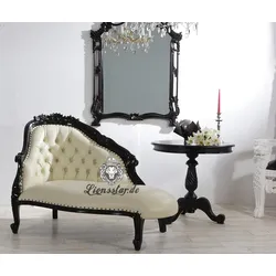 Barock Sofa Recamiere Schwarz-Weiß
